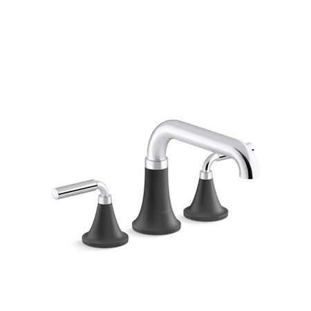 Tone Deck Mount Bath Faucet Polished Chrome with Matte Black